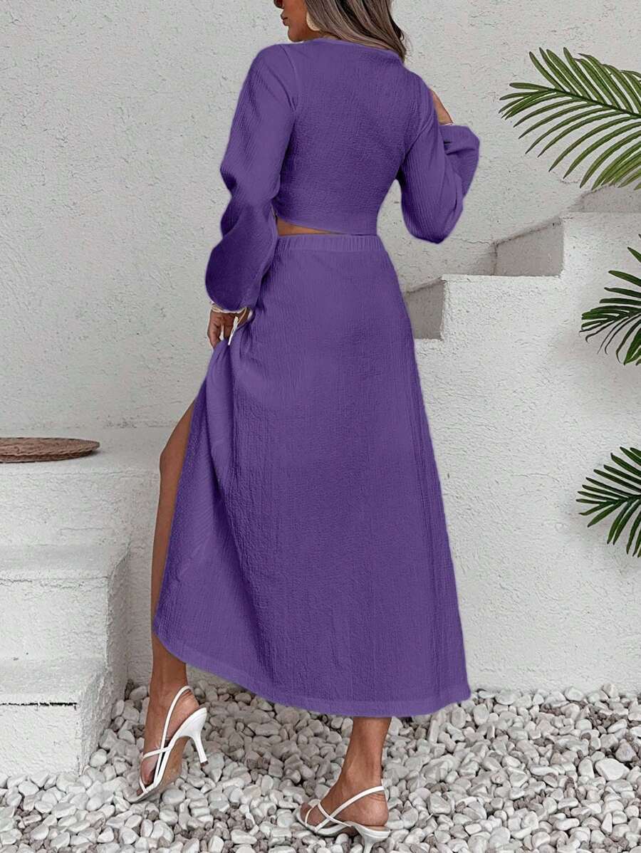 ZENZARO™ | Ensemble 2 pièces croisé avec fente – Élégance romantique pour l’été