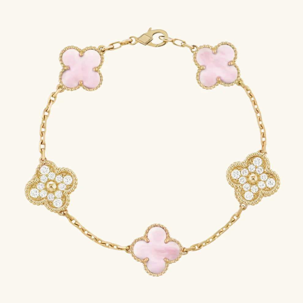 ZENZARO™ | Bracelet Trèfle Rose & Diamanté