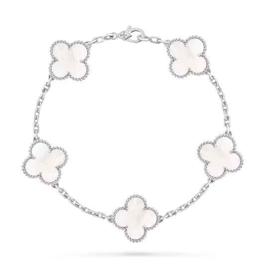 ZENZARO™ | Bracelet Trèfle Argenté & Blanc