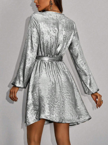 ZENZARO™ | Robe Dorée Satinée Élégante