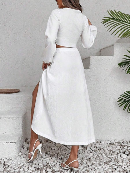 ZENZARO™ | Ensemble 2 pièces croisé avec fente – Élégance romantique pour l’été