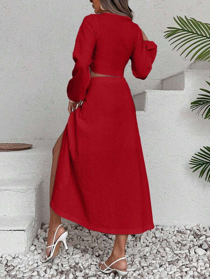 ZENZARO™ | Ensemble 2 pièces croisé avec fente – Élégance romantique pour l’été