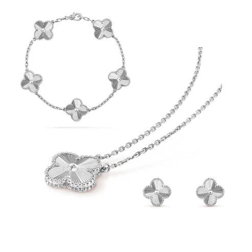 ZENZARO™ |Ensemble bijoux argent – Motif fleur délicat