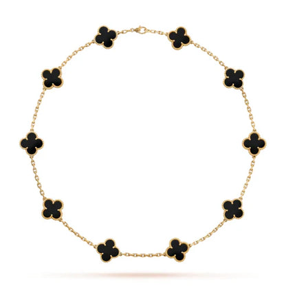 ZENZARO™ |Collier Trèfle noir & doré