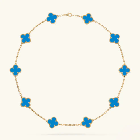 ZENZARO™ |Collier Trèfle Bleu Royal