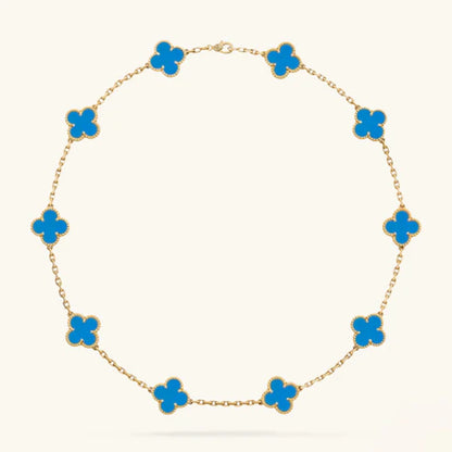 ZENZARO™ |Collier Trèfle Bleu Royal