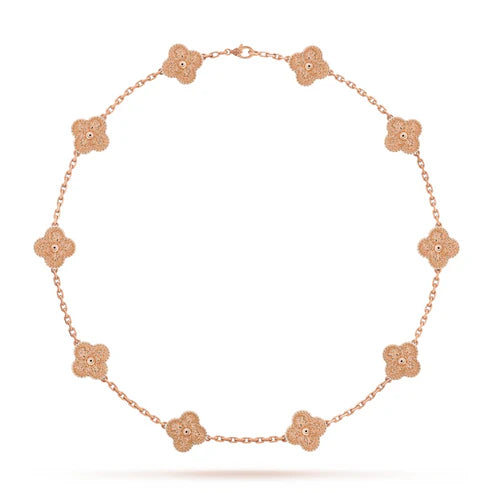 ZENZARO™ |Collier Trèfle doré rosé