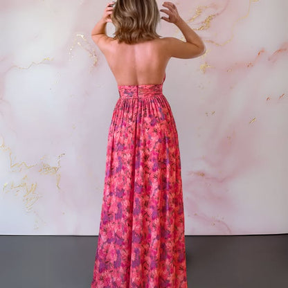ZENZARO™ | Robe Longue Fleurie à Fente – Élégance Naturelle et Allure Bohème