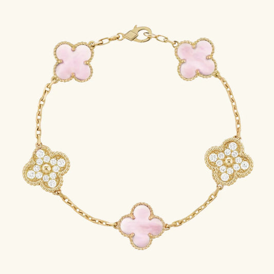ZENZARO™ | Bracelet Trèfle Rose & Diamanté