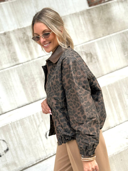 ZENZARO™ |veste Graziella – Bomber léopard chic &audacieux