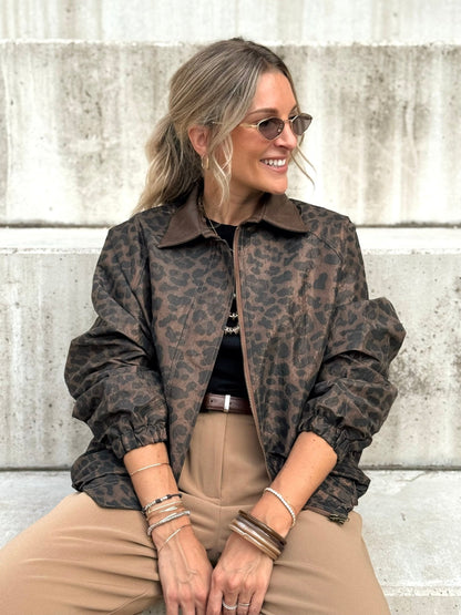 ZENZARO™ |veste Graziella – Bomber léopard chic &audacieux