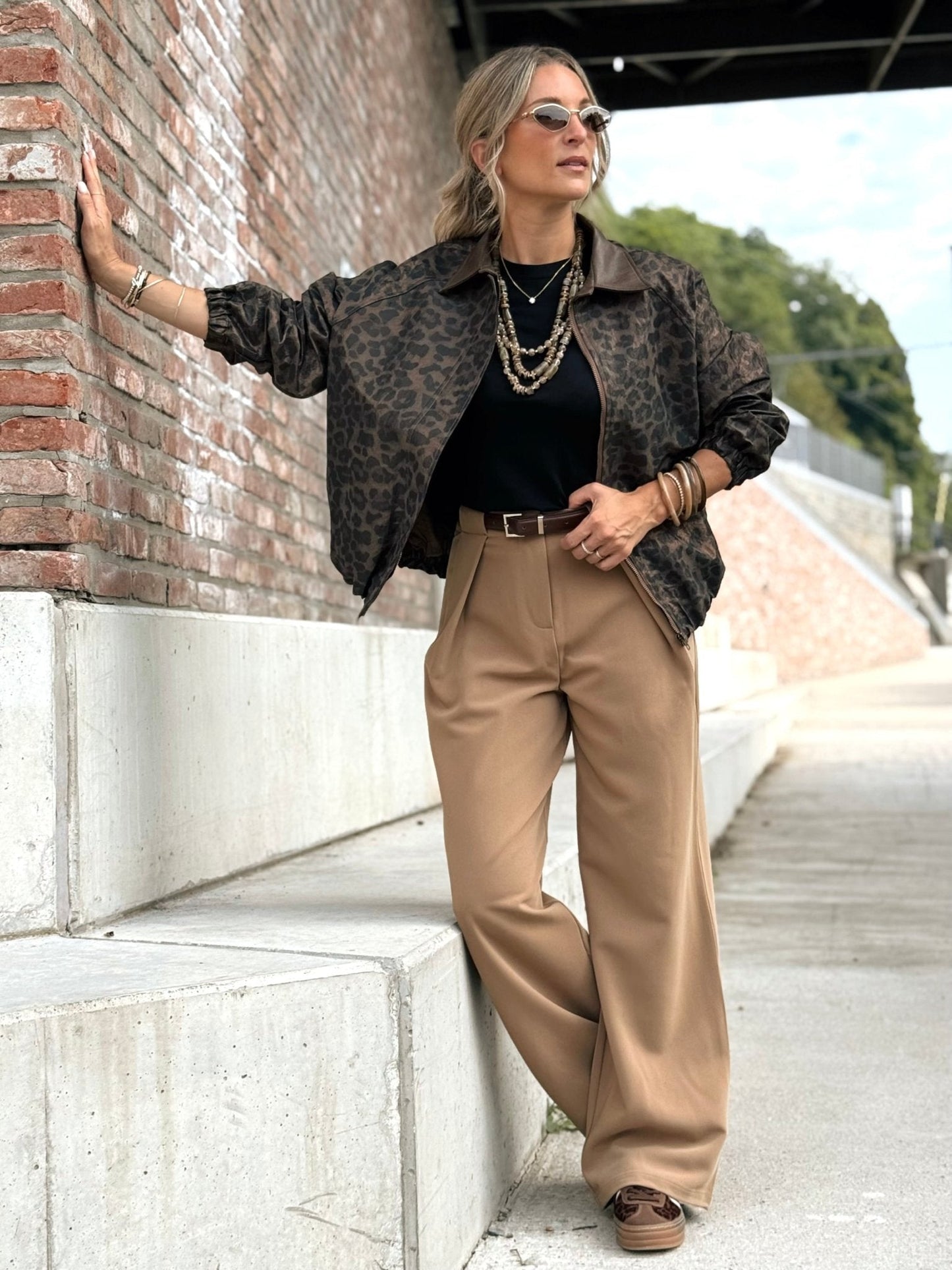 ZENZARO™ |veste Graziella – Bomber léopard chic &audacieux