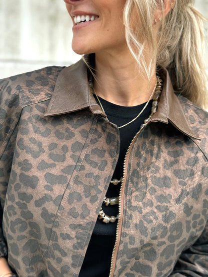 ZENZARO™ |veste Graziella – Bomber léopard chic &audacieux