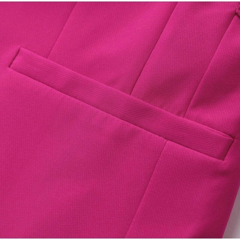 ZENZARO™ | Ensemble Tendance Femme Rose – Blazer Fluide & Pantalon Structuré